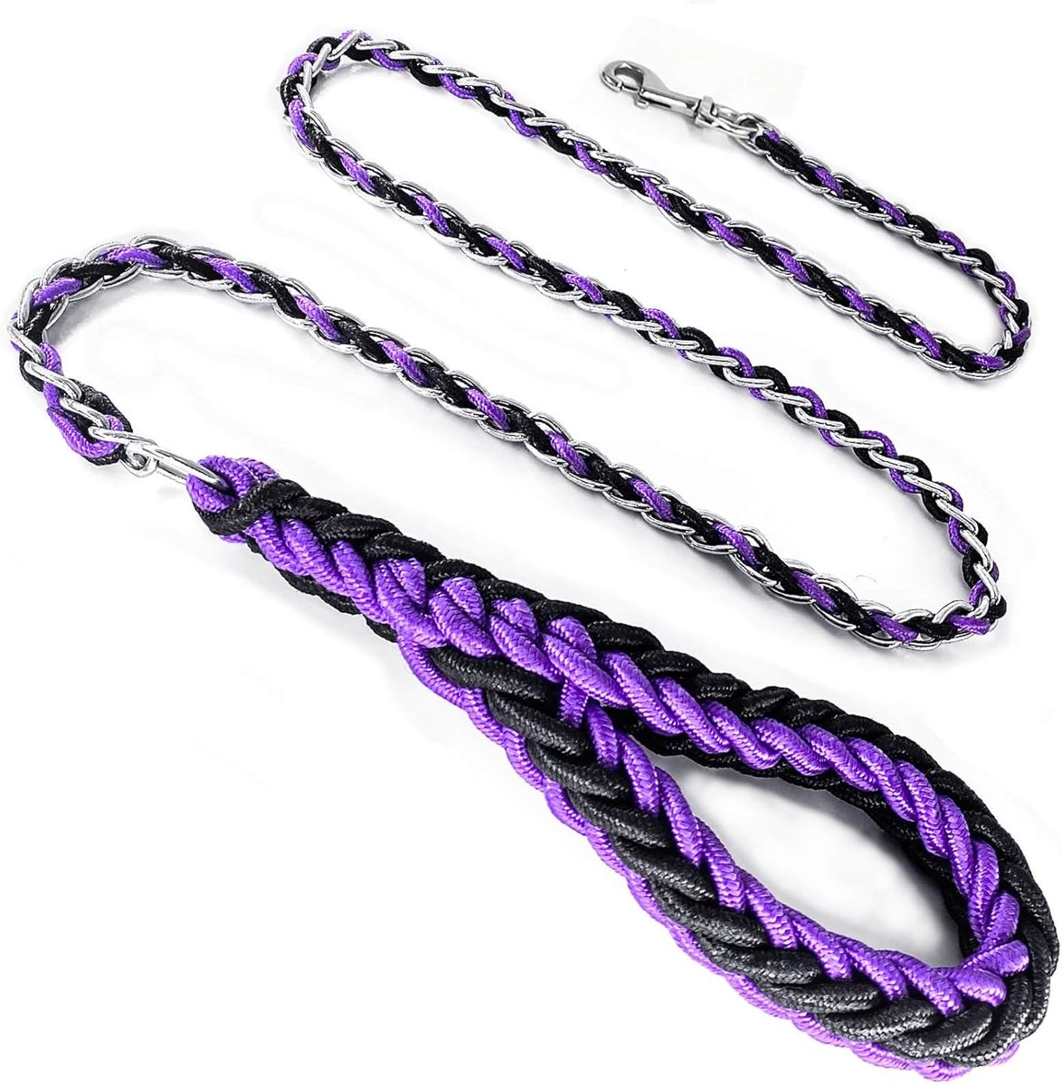 Hondenriem Touwketting - Huisdierlijn - Training Wandelen - Kauwbestendig Duurzaam - 3.5mm x 1.8m - Paars Zwart
