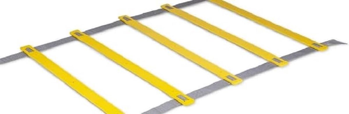 Coördinatieladder - Snelheidsladder Oefenladder - Sporttraining Beweging - Inclusief Haringen Opbergtas - 4 Meter Lengte - Geel