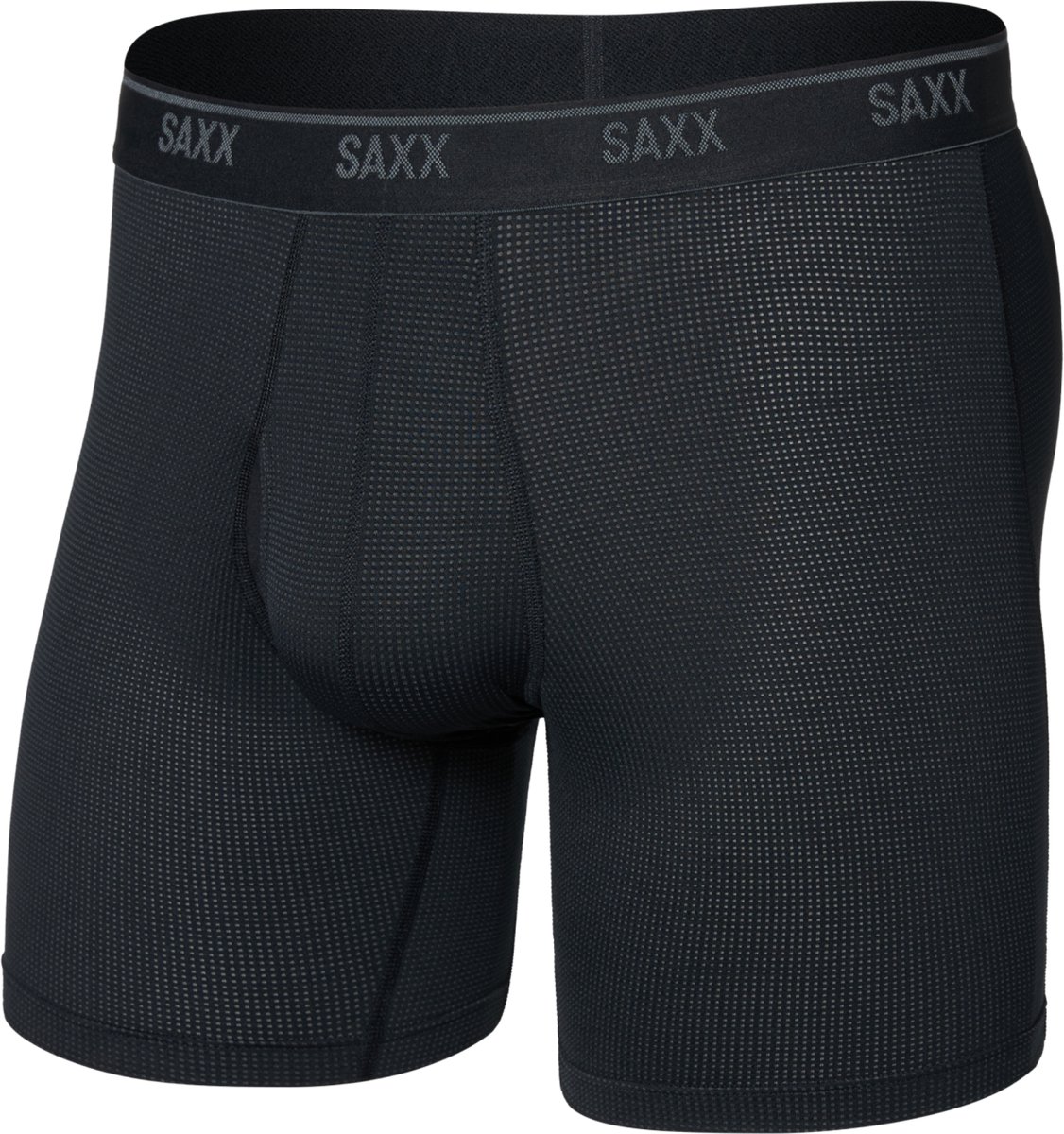 SAXX Heren Boxershort Quest Quick-Dry Mesh - Boxer met BallPark Pouch® - Onderbroek Sneldrogend & lichtgewicht - Zwart - M