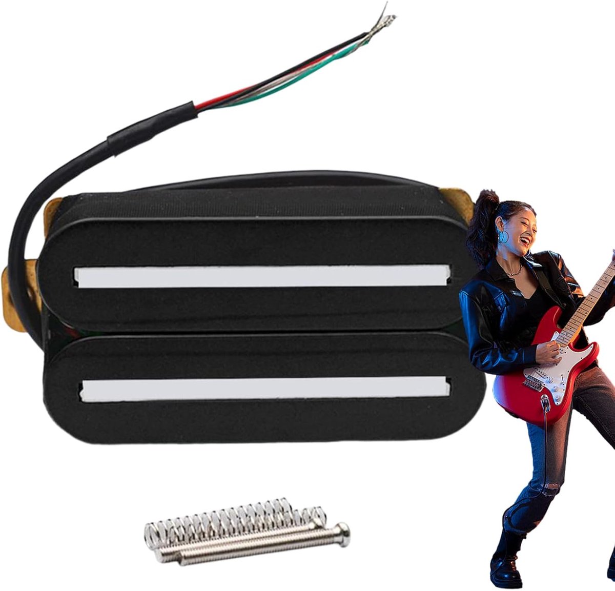 Bas Pickups - Dubbelspoel Element - Muziek Opname - Breed Frequentiebereik - 10 x 5 x 3 cm