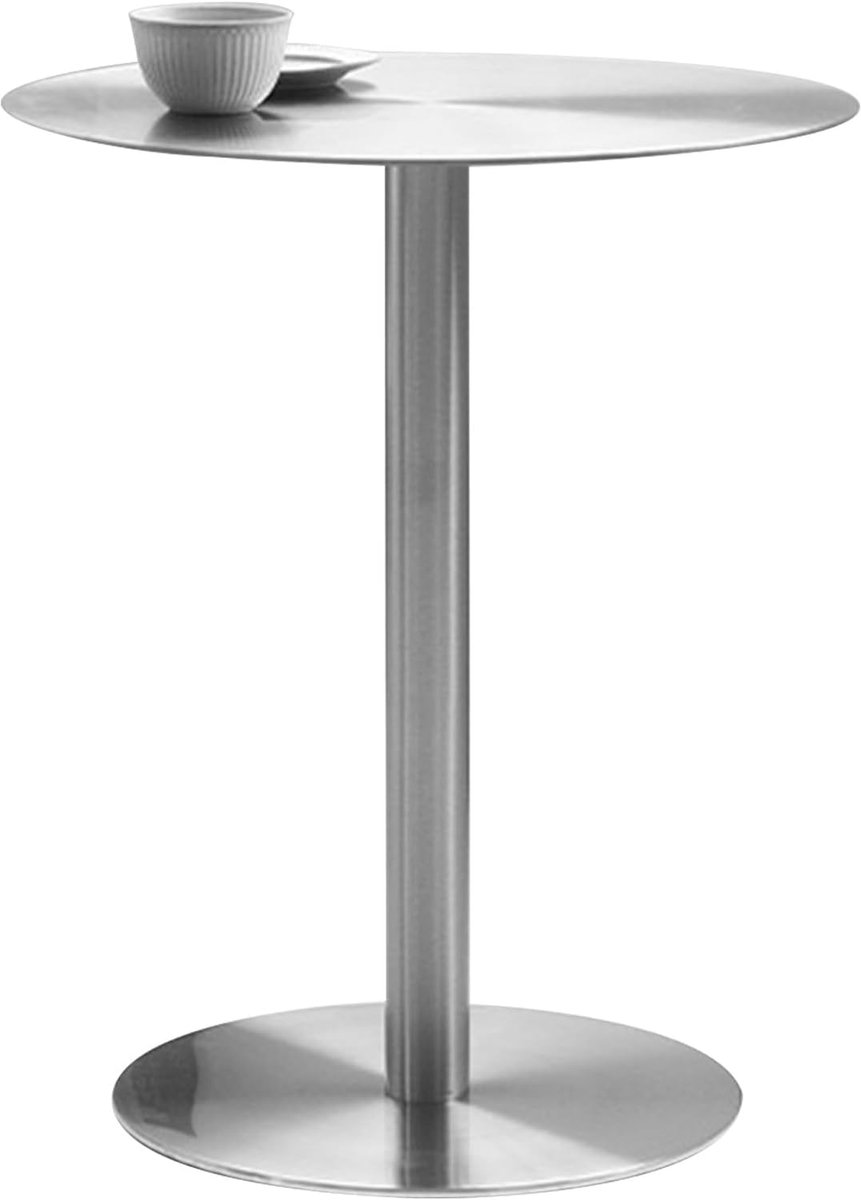 Ronde bartafel - Eetkamerhoogte tafel - Gezellig borrelen - Roestvrij staal - 60x75cm - Zilverkleurig
