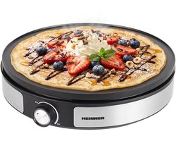 Heinner 2-in-1 Pannenkoekenmaker & Crepemaker – 1500W – Anti-aanbaklaag – Omkeerbare Plaat – Temperatuurregelaar – Indicatie Lampje – Roestvrijstalen Behuizing