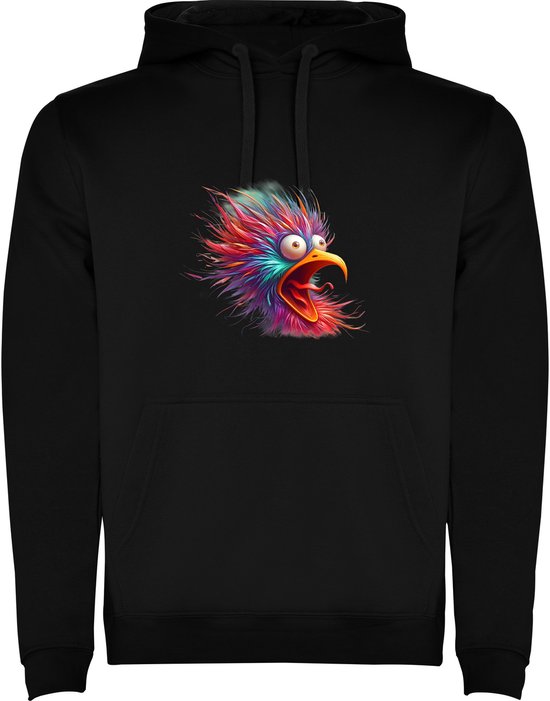 Sweat à capuche noir Angry Bird - Oiseau en colère - Oiseau rigolo - Crazy Bird - Hilarant Taille 3XL