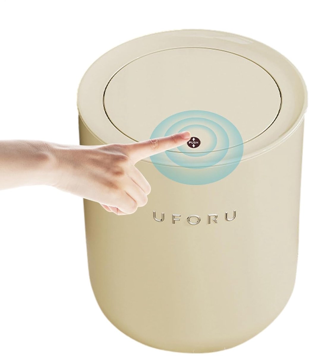 Vierkante Vuilnisbak - Prullenbak Deksel - Keuken Afval - Automatische Pop-up - 9 Liter Inhoud - Levendig Geel