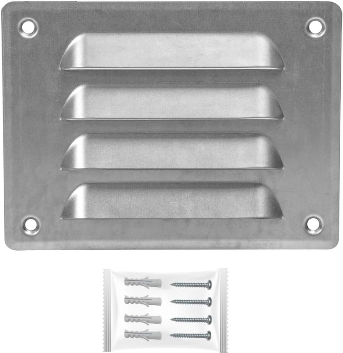 Ventilatie Grille - Lucht Uitlaat - Buiten Lucht - Insecten Bescherming - 140 x 105 mm - Aluminium