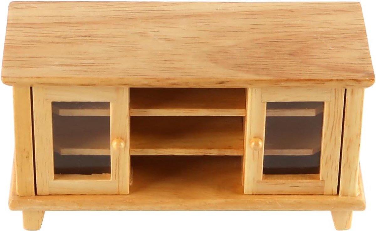 Miniatuur TV Kast - Poppenhuis Meubel - Decoratie Accessoire - Puur Handgemaakt Vakmanschap - 12.1 x 4.5 x 6.1 cm