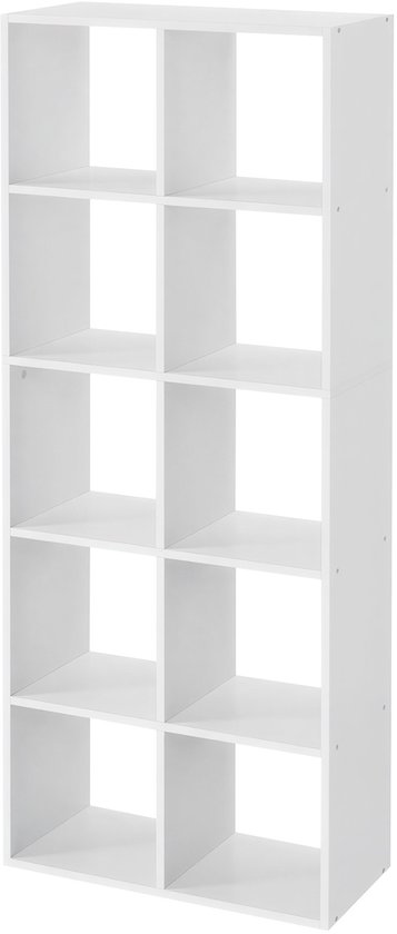 VASAGLE - Kast - Boekenkast - Met 10 Vakken - Staand Opbergrek - Voor Woonkamer Kantoor Slaapkamer