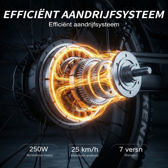 Maxtron MX10 Elektrische Fiets - 648Wh Accu - Actieradius tot 100 km - 20×4.0 Inch Fatbike Banden - Dubbele Verende Voorvork (Aluminium/Staal) - Shimano 7 Versnellingen - Mechanische Schijfremmen - Stadsfiets - Max. Belastbaar 120 kg - Zwart van Maxtron — afbeelding 2