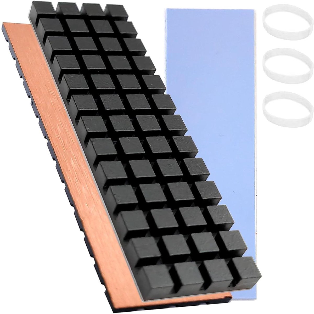 M.2 koellichaam, 70 x 20 x 4 mm, puur koper met grafeen, coating, PS5 2280 SSD, M2 koellichaam, koellichaam met warmtegeleidingspad op siliconenbasis voor het koelen van M.2 SSD NVME laptops