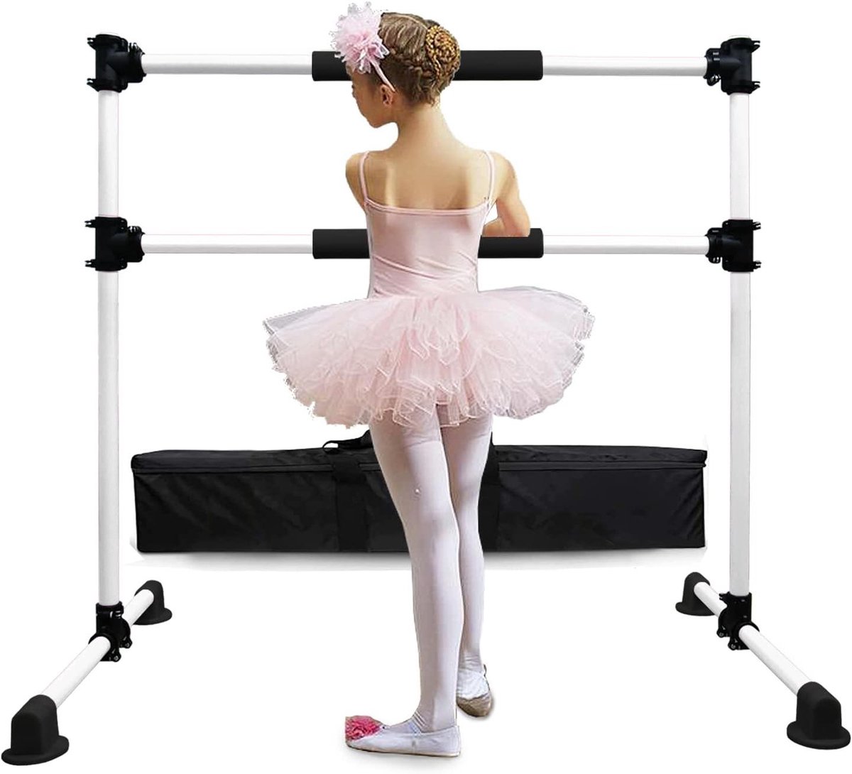 Ballet Barre - Dans Standaard - Thuis Fitness - Verstelbare Hoogte - 4FT Vrijstaand - Wit