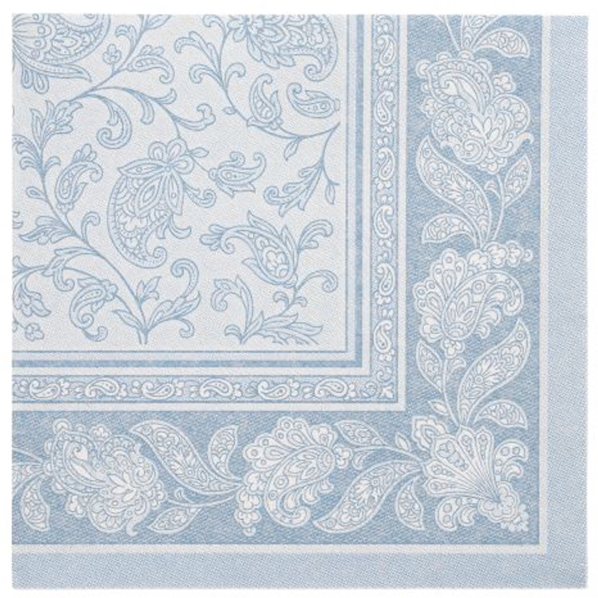 8x 20 Servetten ROYAL Collection 1/4 vouw 40 cm x 40 cm arctisch blauw Ornaments