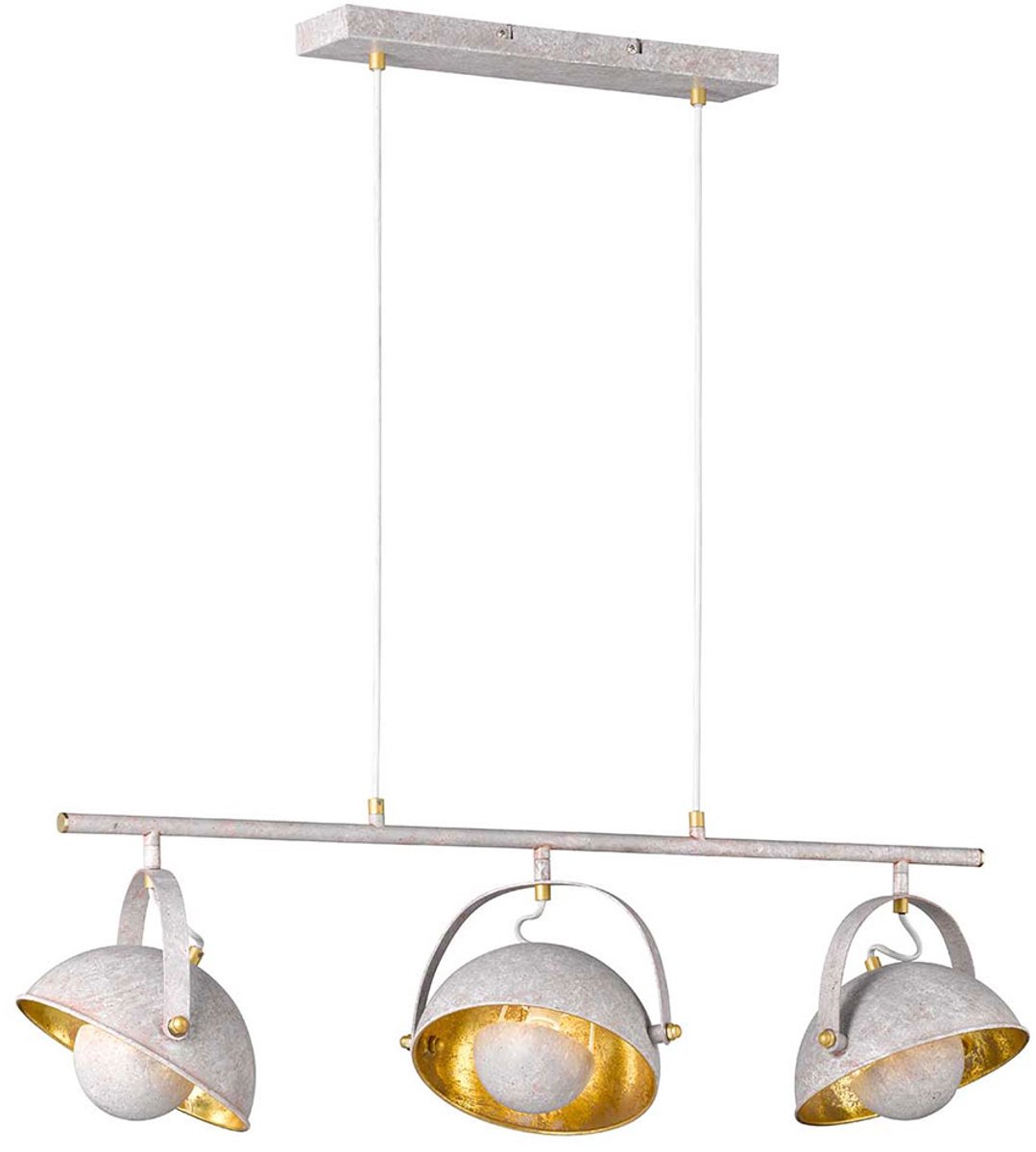 Hanglamp hanglamp woonkamerverlichting, 3 vlammen, metaal, steengrijs, 3x E14 fitting, HxBxD: 150x94.8x20.8 cm, Wofi, 7019.03.50.8000