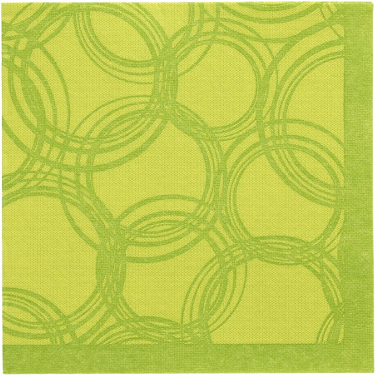 5x 50 Servetten ROYAL Collection 1/4 vouw 40 cm x 40 cm lime Bubbles