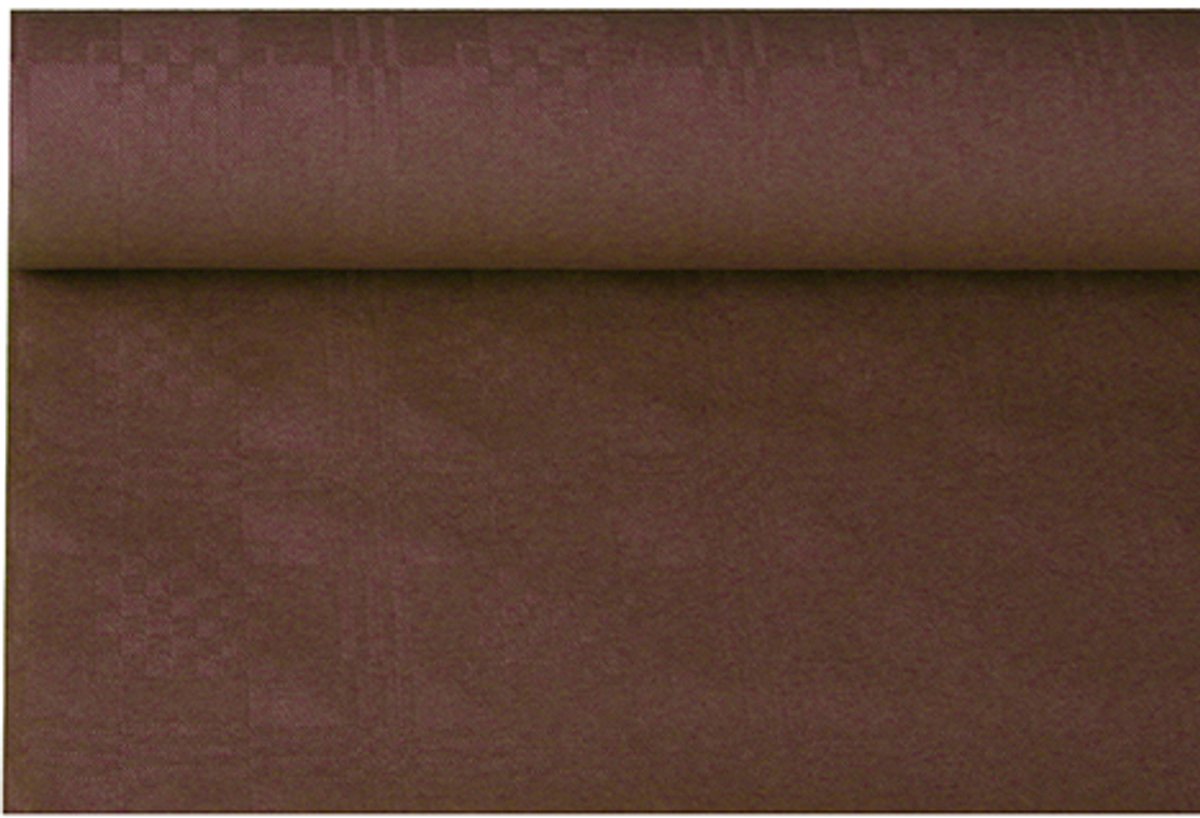 12x Tafelkleed papier met damastprint 6 m x 12 m bruin