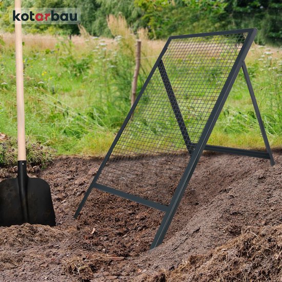 KOTARBAU® Grondzeef, Bouwzeef, 20 x 20 mm, Zandzeef, 60 x 120 cm, Doorwerpzeef, Bouwzeef Staal, Grijs, Tuinzeef, Zeef voor Grond, Zandzeef voor Bouw, Grote Grondzeef — afbeelding 2