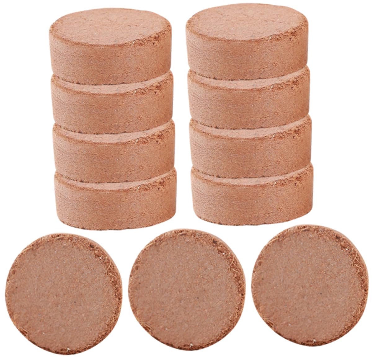 Kokosgrond Blokken - Turf Pellets - Planten Kweken - Gecomprimeerde Blokken - 3 x 3 x 1.2 cm - Bruin