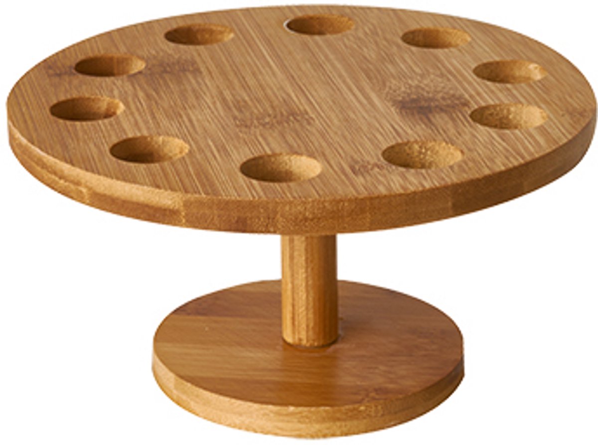 Plateau, bamboe pure rond Ø 18 cm · 9 cm voor 10 amuse cones