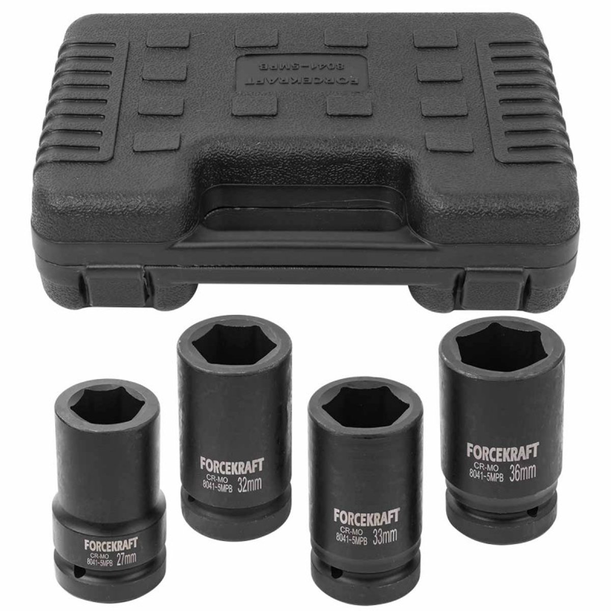 Forcekraft Slagdoppen Set 1" 27-36mm 6-zijdig in Koffer