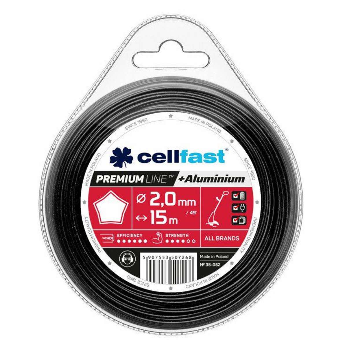 Cellfast Premium Serie - Stervormige Trimmerdraad - 2,7mm - 15m - Verhoogde Duurzaamheid