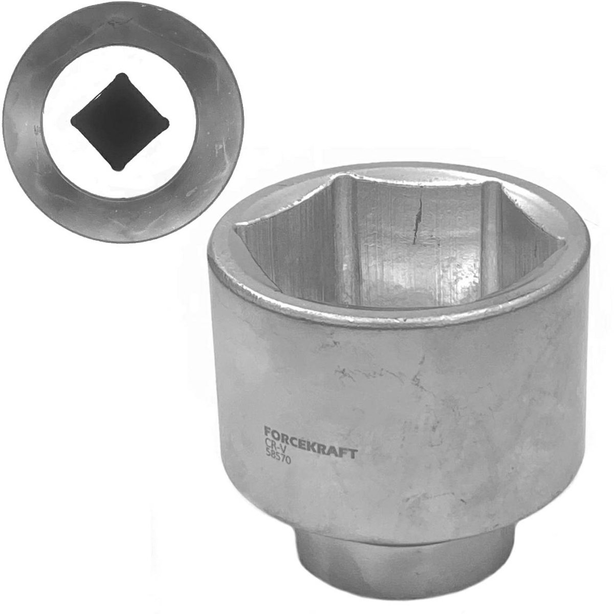 Forcekraft Nasadek - Socket - 65mm - Chroom-vanadiumstaal - 6-kant