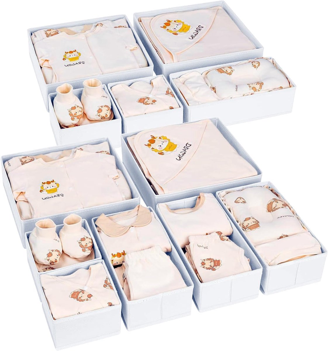 Kast Organizer - Opbergdozen Set - Kleding Sorteren - Opvouwbaar Ontwerp - 30x15x9cm - Wit