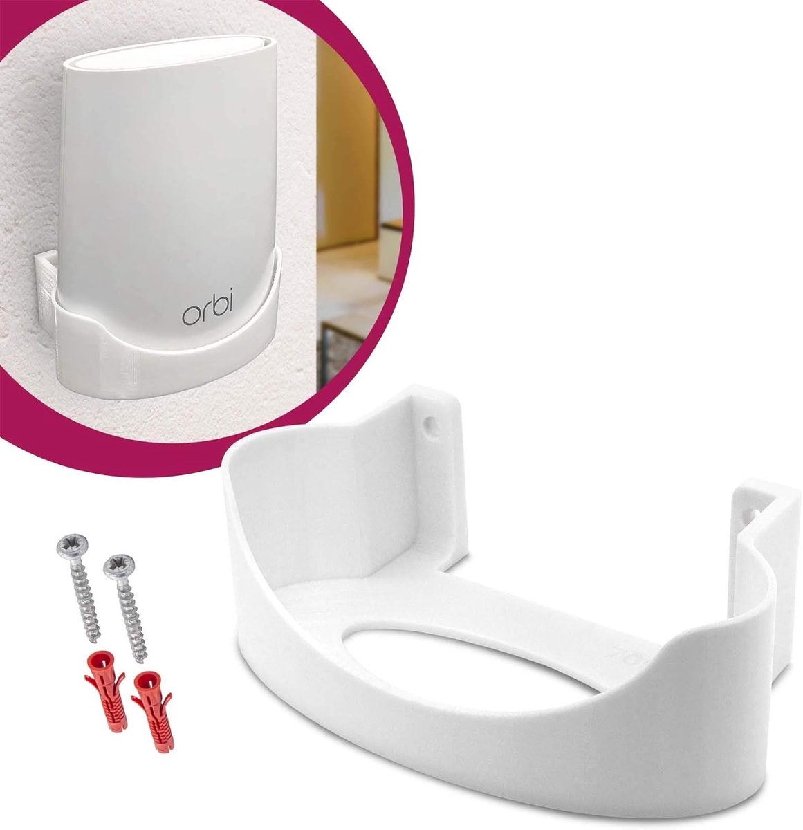 Wandhouder Router - Satelliethouder - Netwerk Organisatie - Speciaal Ontworpen - 17.5 x 10 x 5.5 cm - Wit