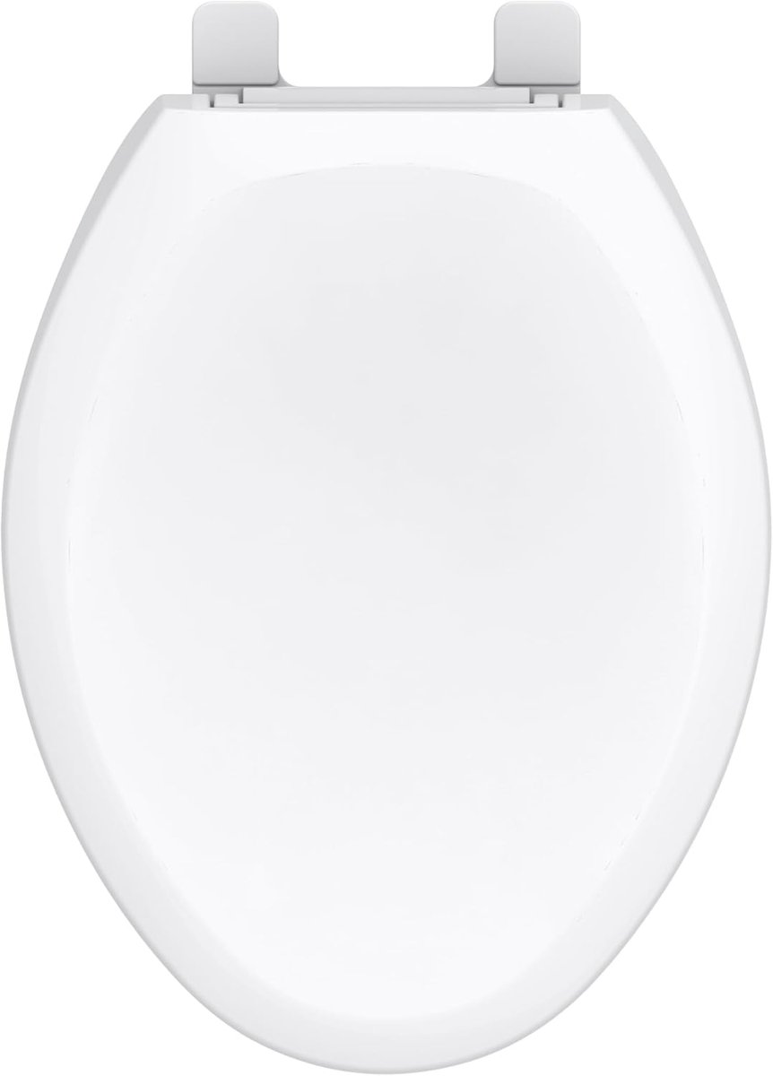 Toiletzitting - Langwerpige Deksel - Stil Sluiten - Duurzaam Polypropyleen - 48x356 cm - Wit