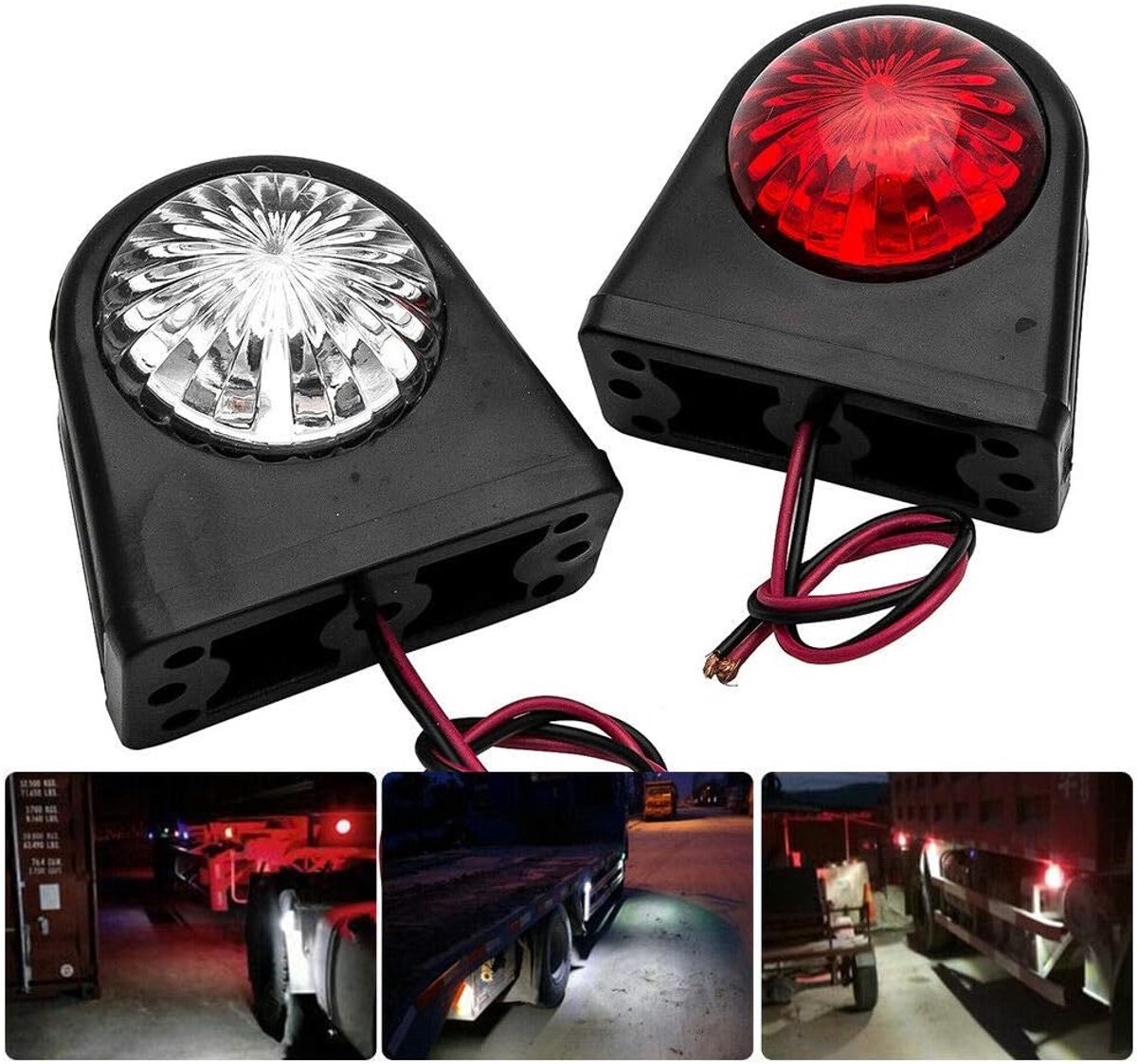Zijmarker Lichten - Trailer Verlichting - Voertuig Verfraaiing - Snel Montage - 12 Volt - Wit Rood
