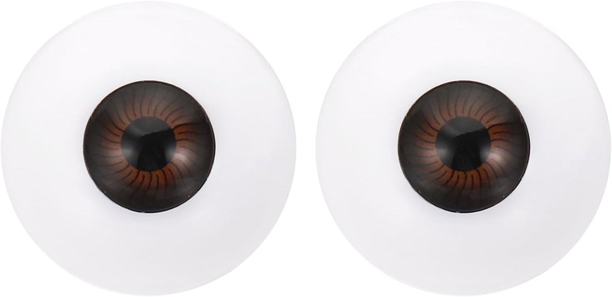 Killogood Twee veiligheidsoogjes van 30 mm - realistische acryl oogbollen/plastic halve oogbollen - geschikt voor maskers - Halloween-rekwisieten en poppenogen (donkerbruin).