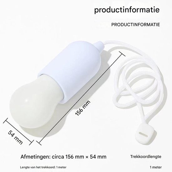 GELLDG LED Lampen - Campinglampen met Trekkoord - Draagbare Zeltlampen - 156x54mm - Direct Aan bij Trekken, Lange Batterijduur, Veilig en Energiezuinig - Geschikt voor Camping, Tuin, BBQ, Feestdecoratie - Kunststof — afbeelding 2