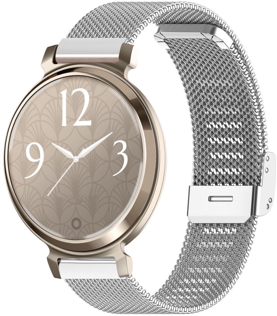By Qubix - Milanese bandje met klemsluiting - Zilver - Geschikt voor Garmin Lily 2