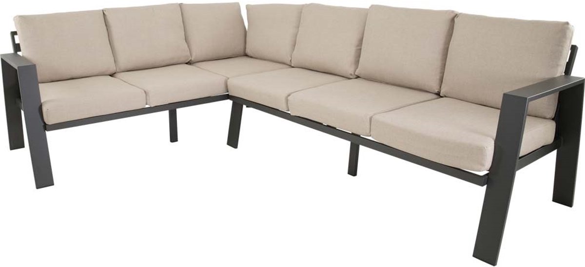 Lesli Living - Loungebank Estoril - Antraciet - 213x86x80,5cm