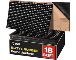 Auto Geluidsisolatie Mat - Geluid Verzachtende Mat - Auto Geluidsdemping - Zelfklevend Butyl - 49.5 x 38.1 cm - Zwart