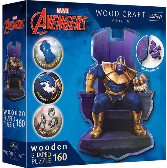 Trefl puzzel - houten Marvel Thanos op Troon 160 stukjes FSC duurzaam.