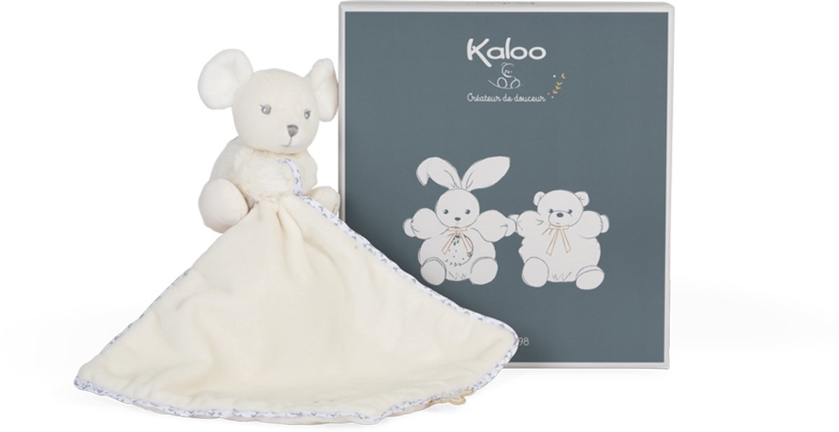Kaloo Perle - Knuffeldoek - Muis - Kleur crème - Babyknuffel