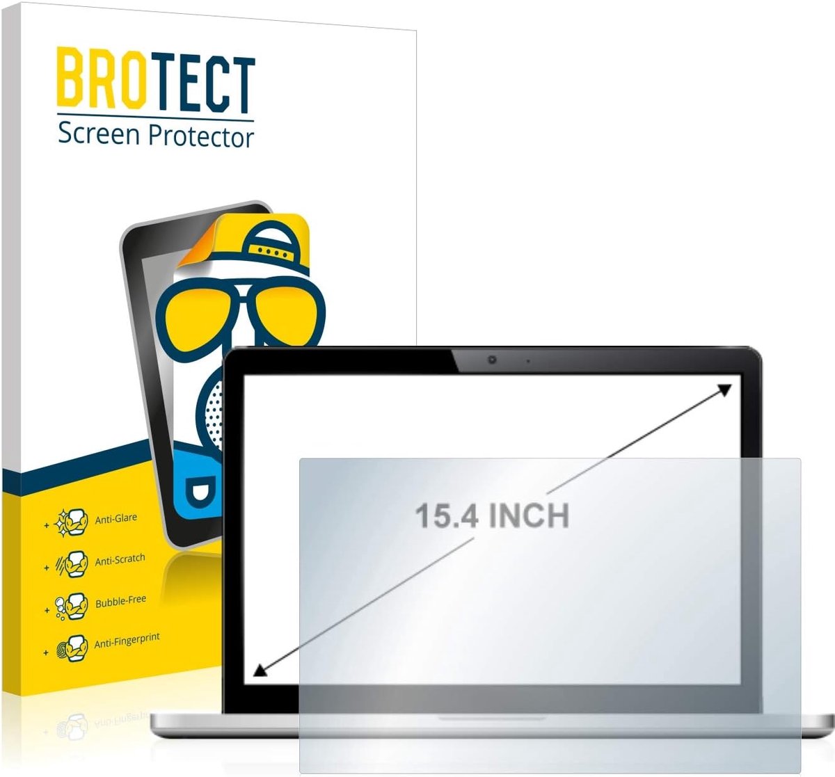 Schermbeschermer Mat - Antireflecterend Ontspiegelend - Laptop Display Bescherming - Anti-Vingerafdruk Laag - 15.4 Inch 16:10 - Mat