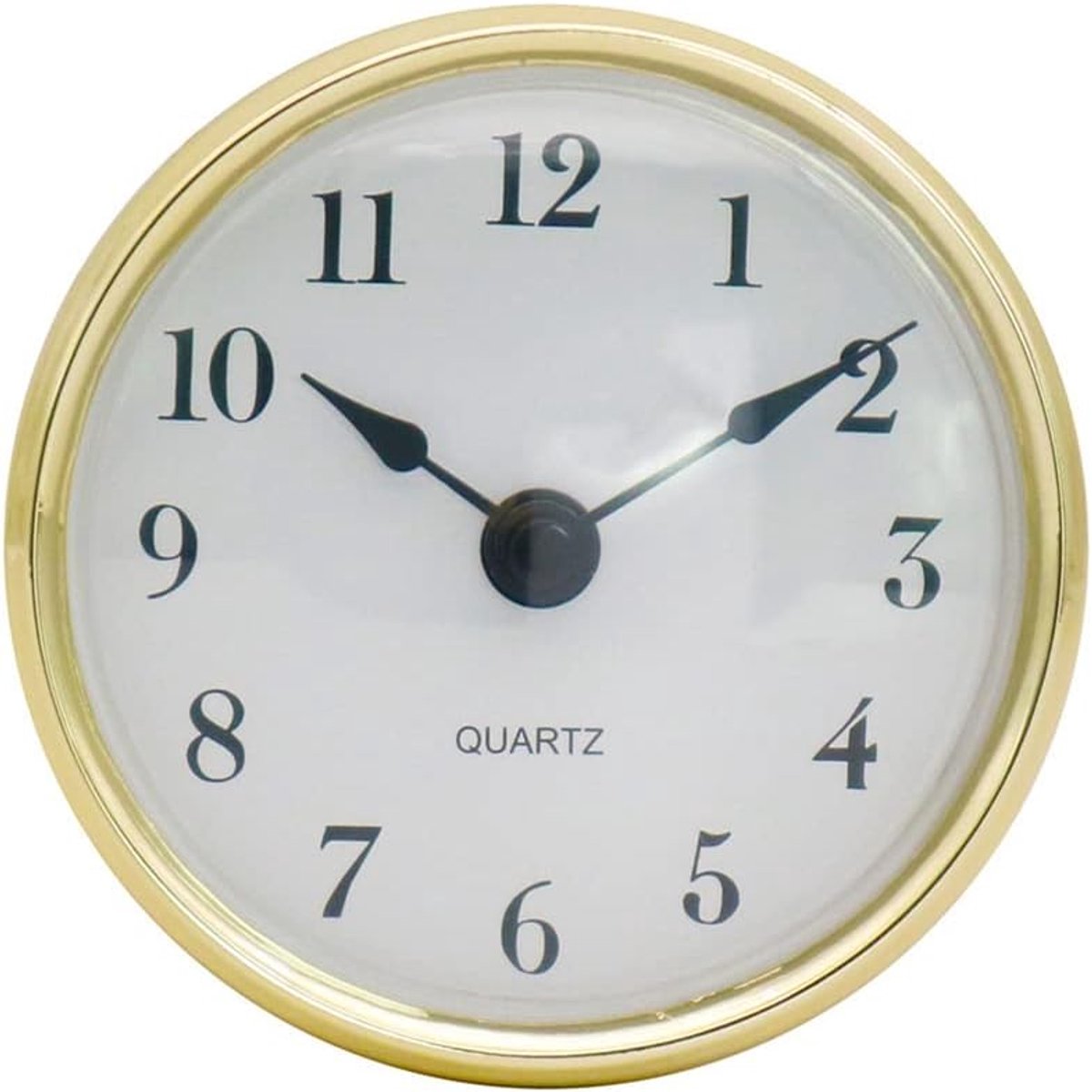 Inbouwuurwerk Rond - Tafelklok Quartz - Woonkamer Decoratie - Stille Klok - 80mm Diameter - Goud