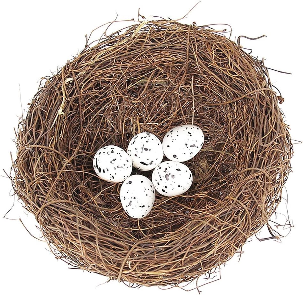 Kunstvogelnest Met Eieren - Decoratieve Slingers - Creatieve Decoratie - Natuurlijke Materialen - Diverse Maten - Bruin