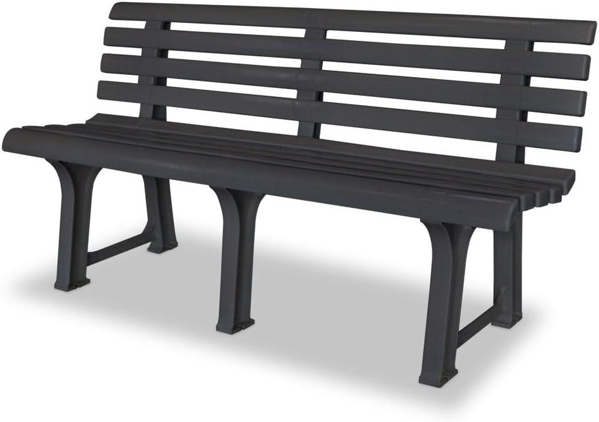 Tuinbank - Zitbank Balkonbank - Buiten Ontspannen - Weerbestendig Kunststof - 145.5 x 49 x 74 cm - Grijs