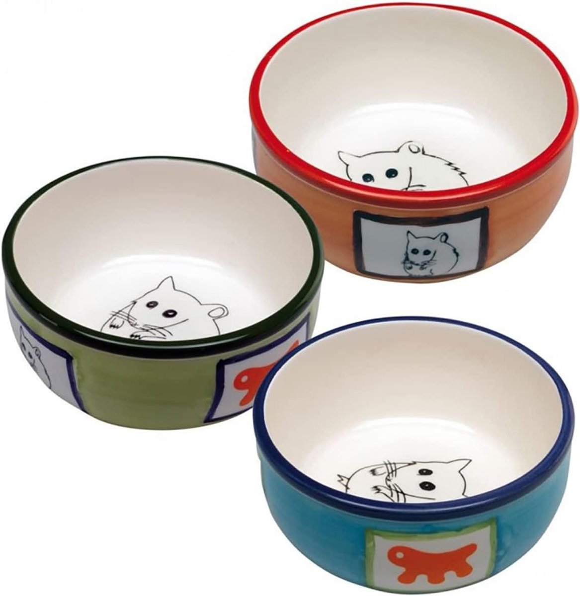 Keramische Kom - Voerbak Hamster - Voeding Verstrekken - Zwaar Anti-omval - 15 x 10 cm - Wit