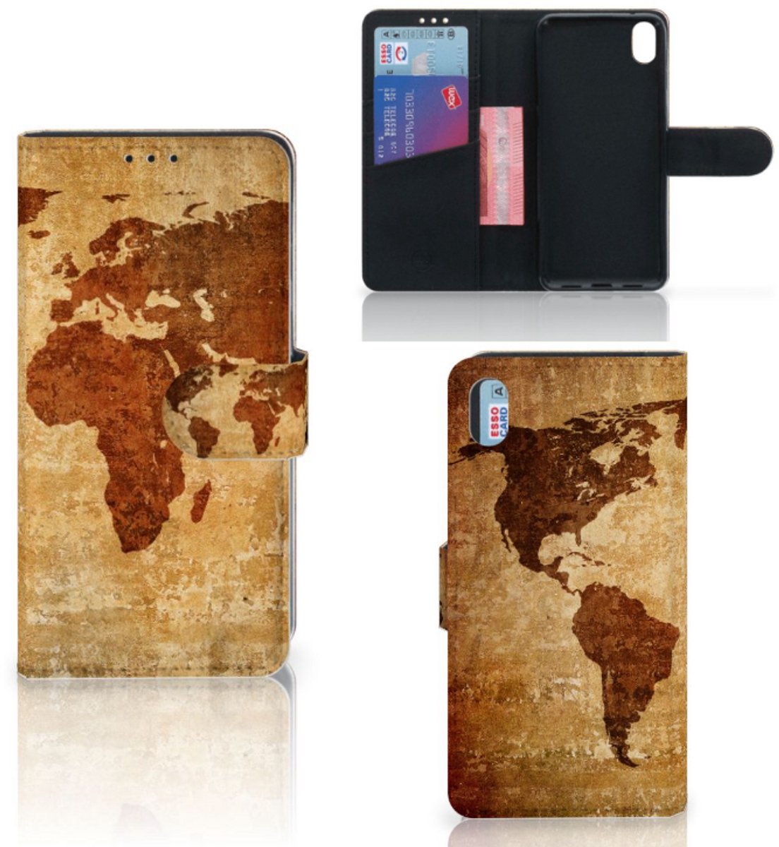 Boekhoesje voor Xiaomi Redmi 7A Flip Cover Wereldkaart