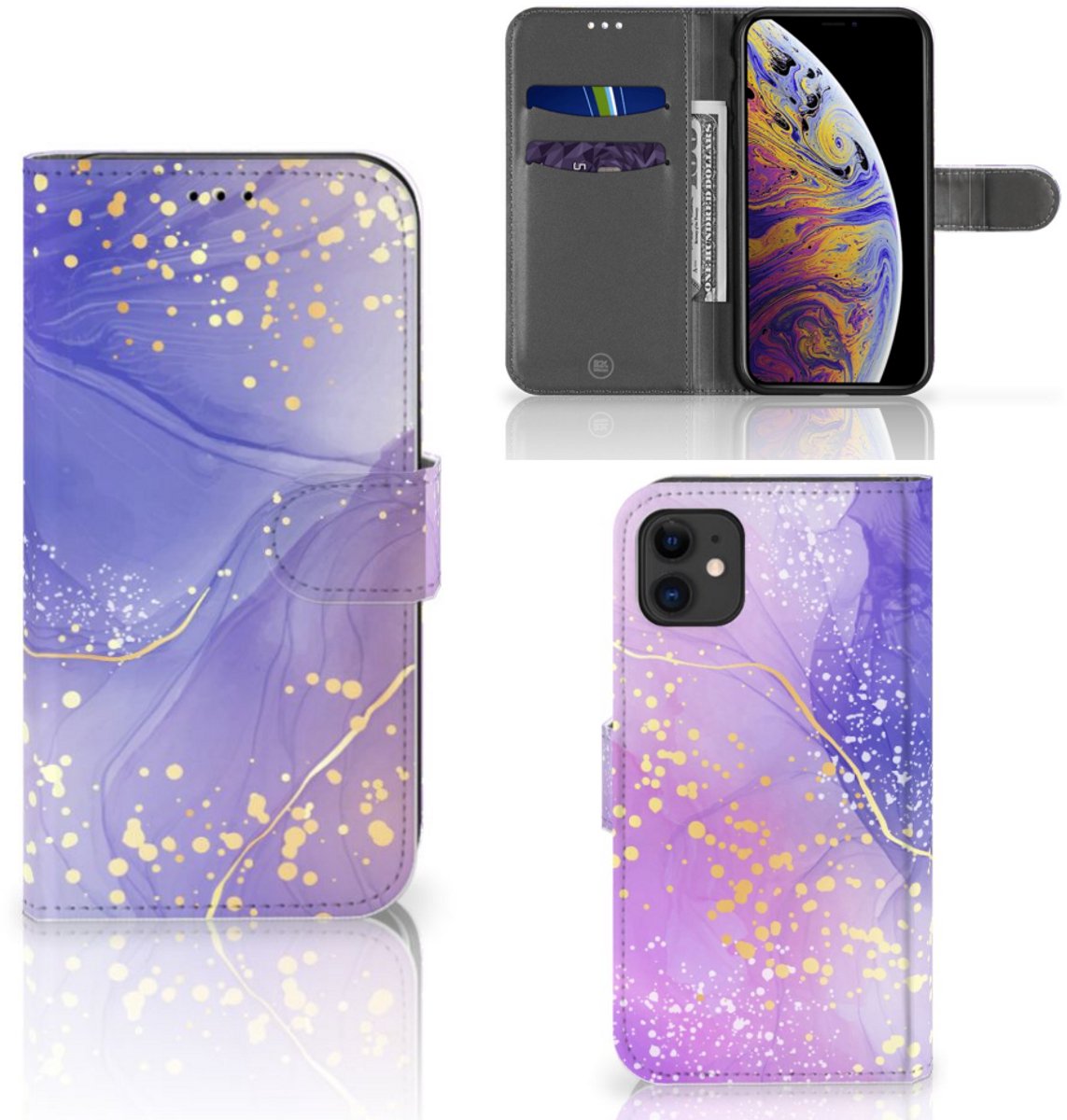 Hoesje voor Apple iPhone 11 Watercolor Paars