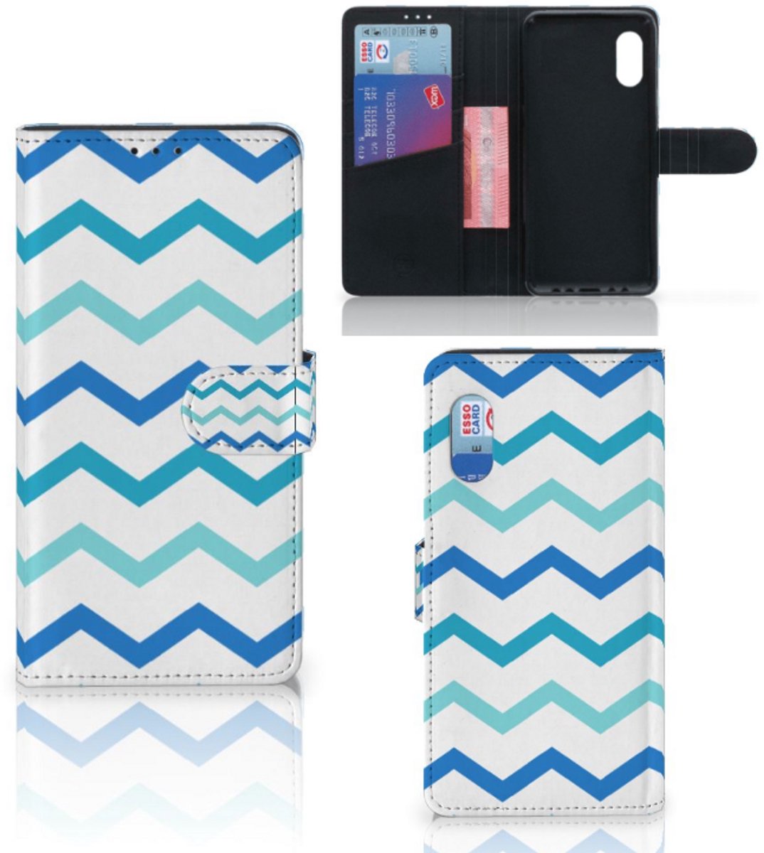 Samsung Xcover Pro Telefoon Hoesje Zigzag Blauw