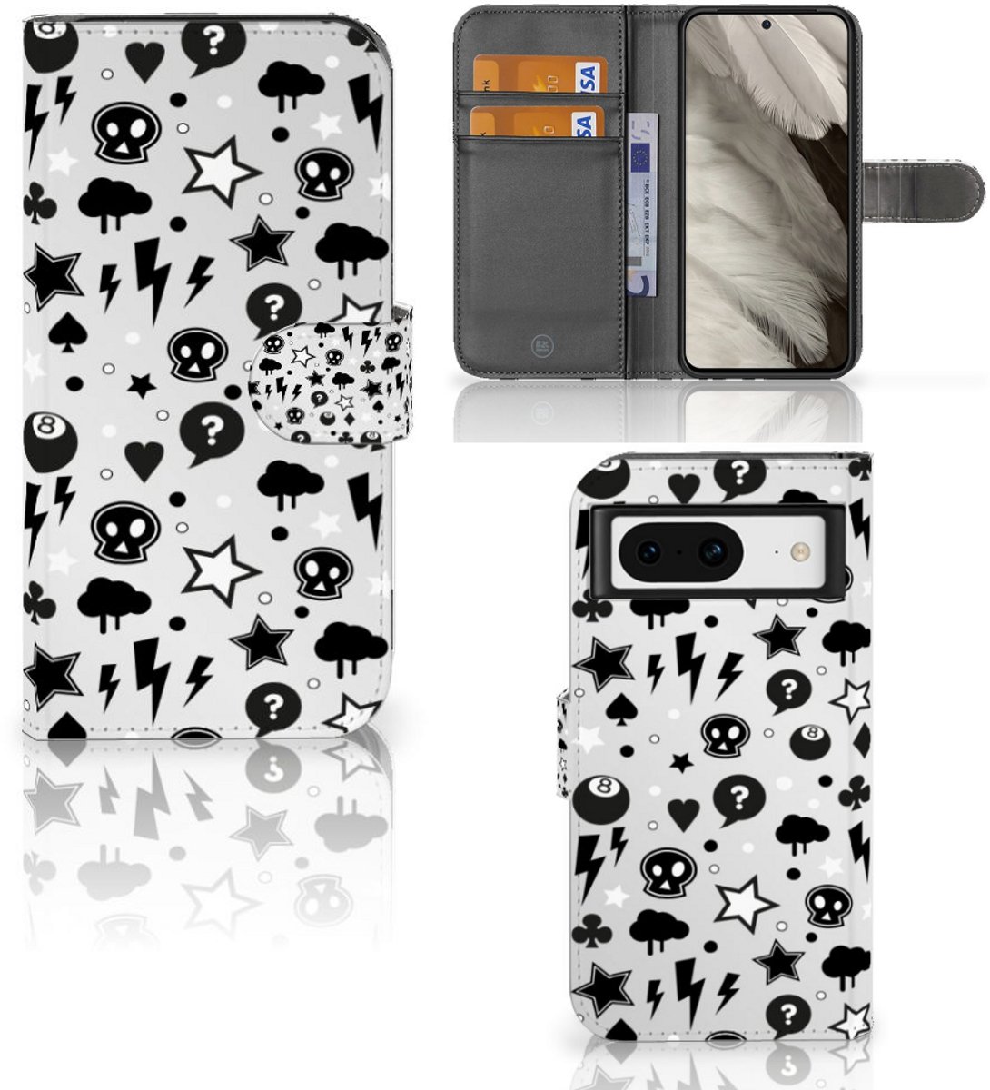 Telefoonhoesje met Naam Google Pixel 8 Silver Punk
