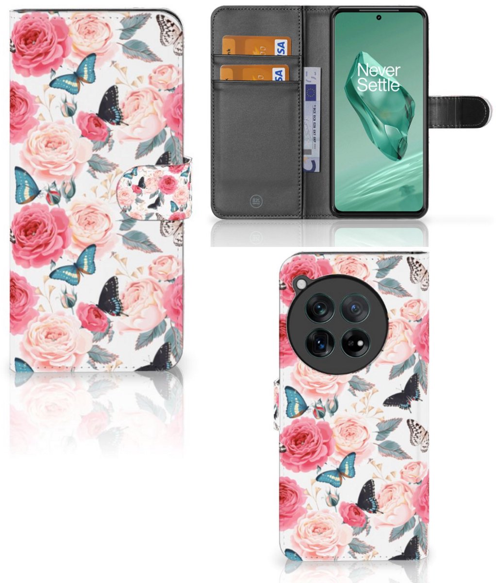 OnePlus 12 Hoesje Butterfly Roses