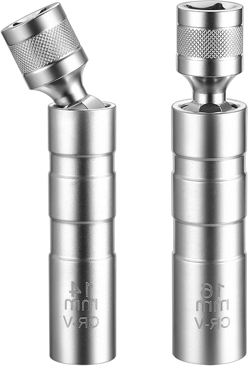 Universele Flexibele Vlamplug Schroef Set 14mm 16mm, Magnetische Vlamplug Verwijderaar en Gereedschap voor Auto's, 12-Zijdige Ontstekingsplug Sleutel en Accessoires