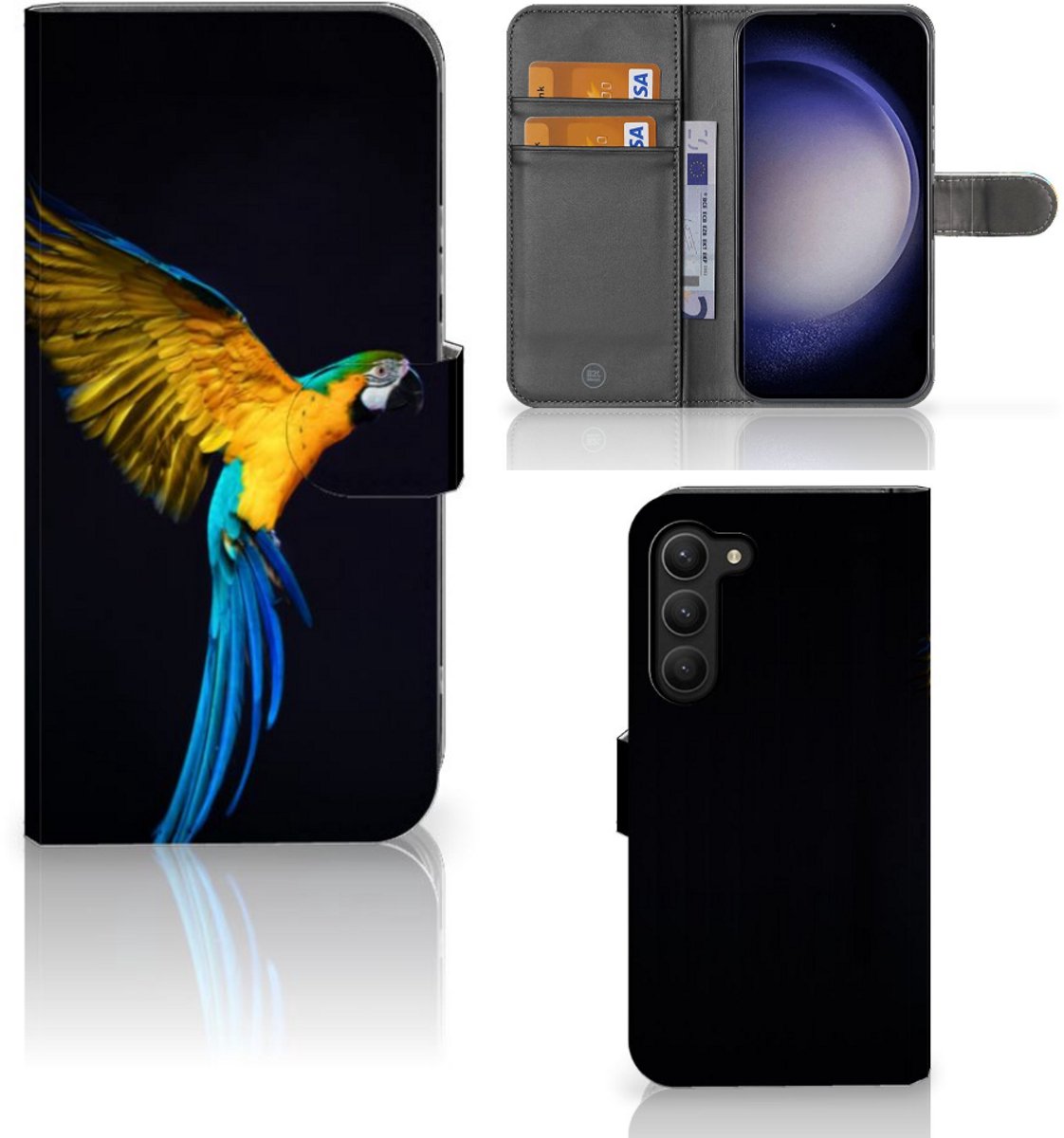 Samsung Galaxy S23 Plus Telefoonhoesje met Pasjes Papegaai