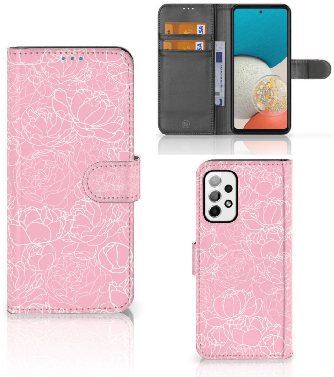 Samsung Galaxy A73 5G Hoesje White Flowers