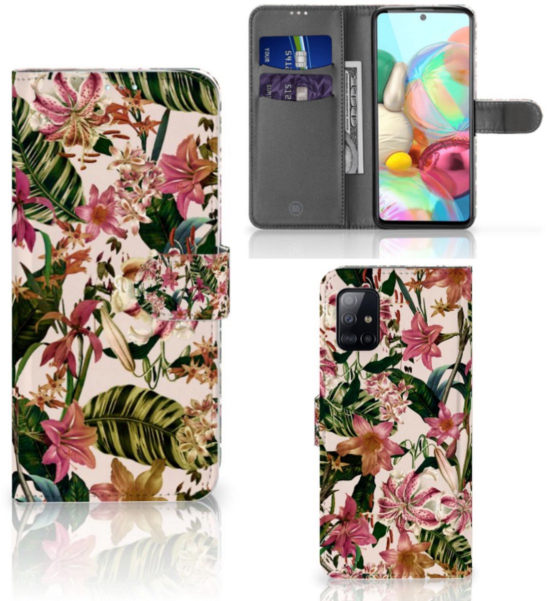 Samsung Galaxy A71 Hoesje Flowers