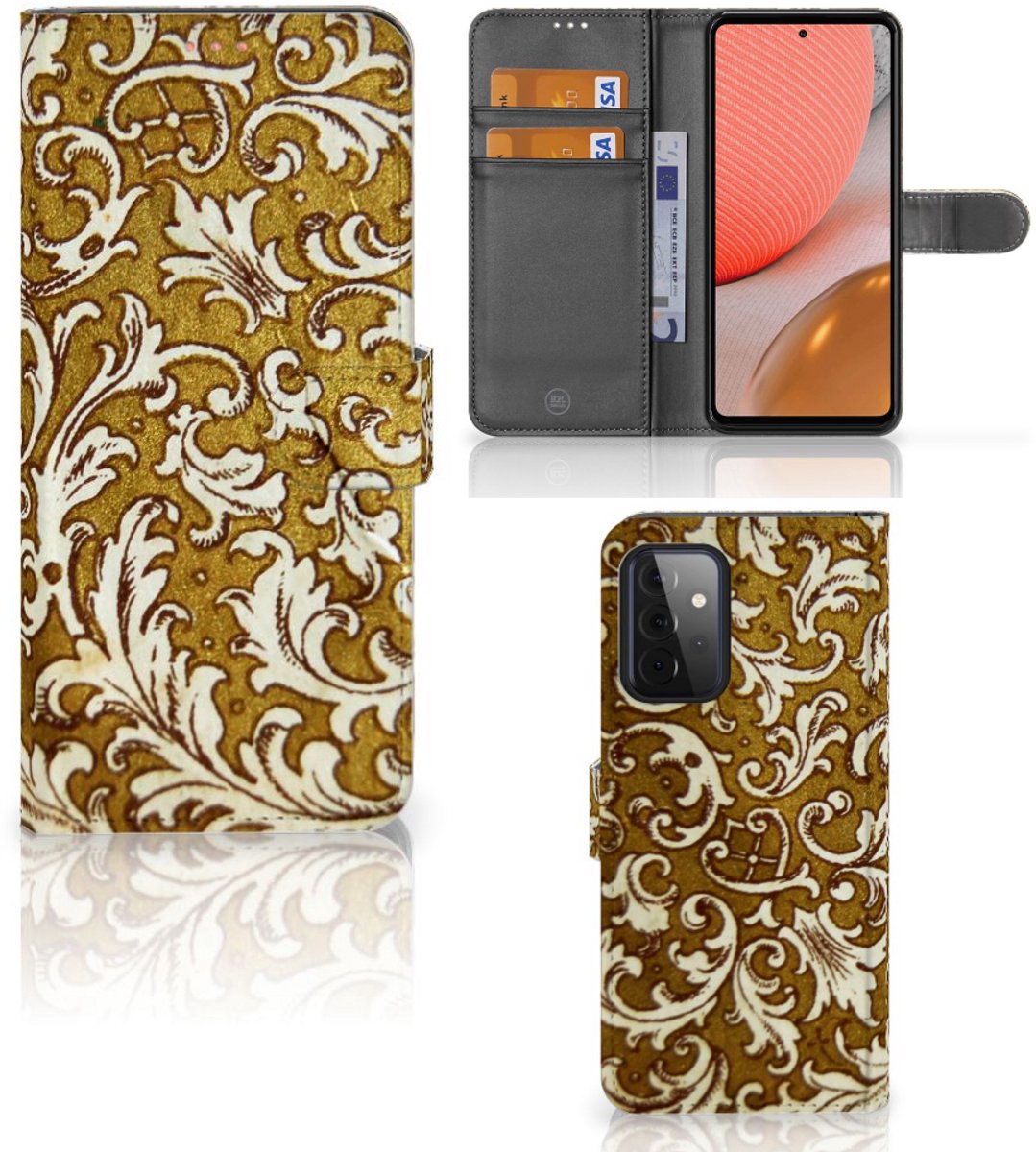 Wallet Case Samsung Galaxy A72 Barok Goud